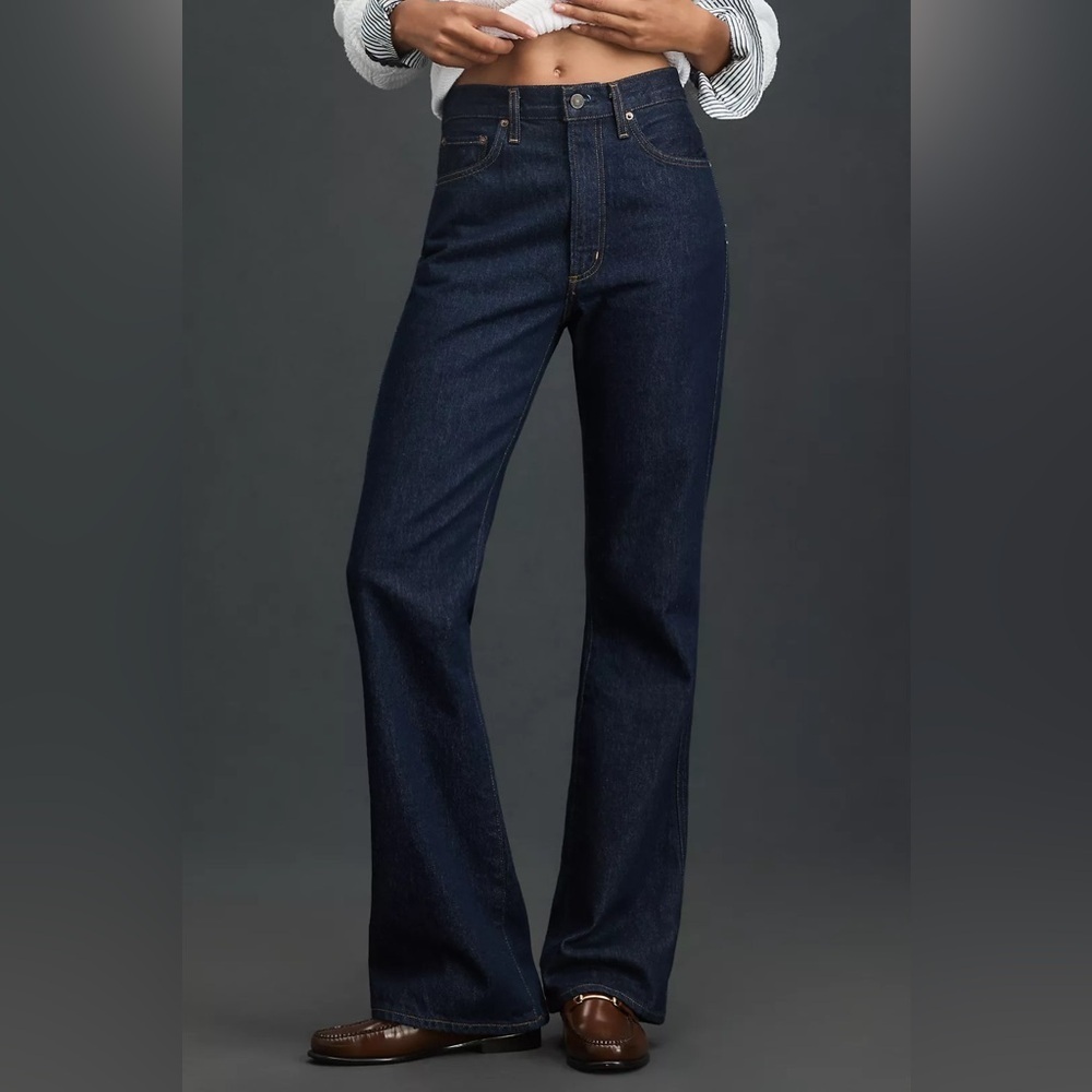 NWT AGOLDE Leena High-Rise Bootcut Jeans in Rinse